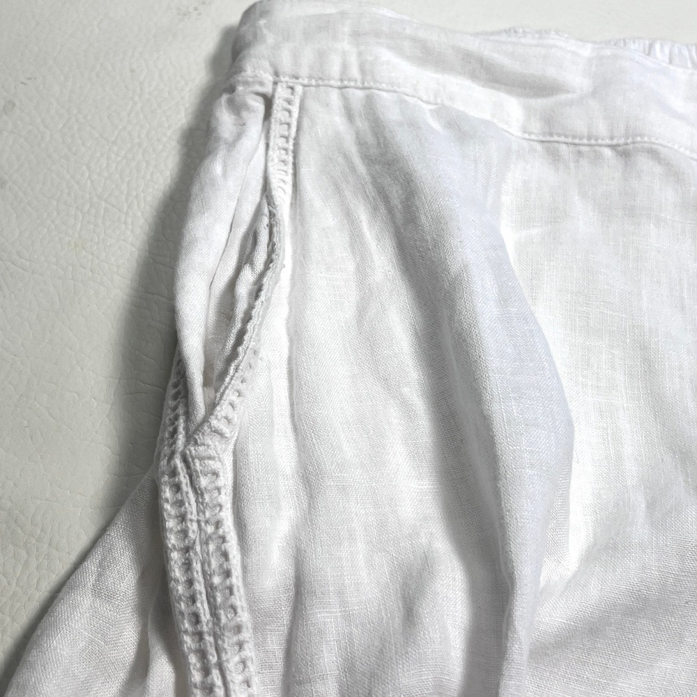 Joie Linen Pants Womens Medium White Wide Leg Coastal Beach Boho Chic Vacation - Picture 10 of 11